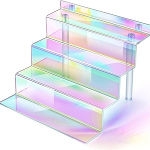 Exhibidor Acrílico Transparente de 4 Niveles con Logotipo Personalizado e Impresión Serigráfica para Organizador de Perfumes - Product Image 1