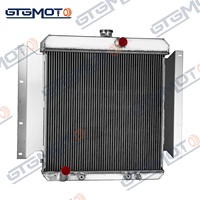 GTGMOTO Radiateur en aluminium à 3 rangées pour Dodge D100 Series Pickup 2.8L 3.7L Gas AT 1961-1969