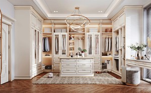 Muebles de Dormitorio y <span class=keywords><strong>Vestidor</strong></span> Modernos, Duraderos, de Madera Maciza de Lujo Personalizados, con Puertas de Vidrio, Ahorro de Espacio - Product Image 4