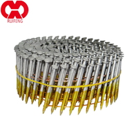 Vis à anneaux pour charpente de construction, clous en spirale en acier galvanisé, surface brillante, emballés en carton, à tige lisse, à tête bombée