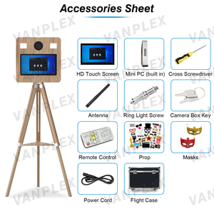 Cabina de Fotos Portátil DSLR de 15.6 Pulgadas, Espejo para Selfies de Metal con Soporte de Imitación Madera, 2 <span class=keywords><strong>A</strong></span>ños de Garantí<span class=keywords><strong>a</strong></span>, Logotipo Gratuito, Directo de Fábrica - Product Image 5
