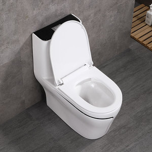 WC monobloc à siphon, grand diamètre, <span class=keywords><strong>noir</strong></span> et doré, sanitaire - Product Image 4
