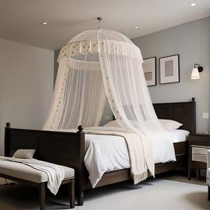 Zanzariera a baldacchino King Net, design pieghevole ecologico, <span class=keywords><strong>protezione</strong></span> portatile contro le zanzare <span class=keywords><strong>per</strong></span> camerette di ragazze, decorazioni <span class=keywords><strong>per</strong></span> la casa in stile costiero e B&B - Product Image 5