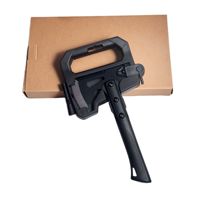 Hache de fendage multifonctionnelle pliable de qualité professionnelle de 38 cm, marteau en acier inoxydable, outil de survie en plein air, clé hexagonale, garantie de 3 ans
