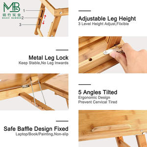 Support <span class=keywords><strong>pour</strong></span> <span class=keywords><strong>ordinateur</strong></span> <span class=keywords><strong>portable</strong></span> pliable en bambou et table multifonctionnelle <span class=keywords><strong>pour</strong></span> café et thé avec design <span class=keywords><strong>portable</strong></span> et réglable <span class=keywords><strong>pour</strong></span> le bureau - Product Image 2