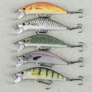 DriftCatch 5er-Pack ABS Bedruckte Crankbait <span class=keywords><strong>Minnow</strong></span> Angelköder - Schwimmender Rasselköder # 6 Haken für Marlin River Lake (1 Box = 5 Köder) - Product Image 4