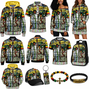 Vêtements personnalisés tie-dye d'Éthiopie pour hommes et femmes, vêtements à motifs africains, t-shirt en jersey, sweat à capuche, short, survêtement, chapeau, sac, usine - Product Image 4
