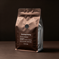 Sachet à café personnalisé imprimé en gravure, fond plat, huit soudures latérales, pochette autoportante thermoscellée 500g, haute protection contre l'humidité