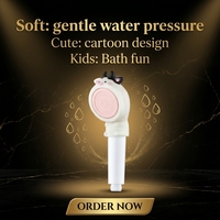 Douche à main moderne en plastique ABS écologique pour enfants, avec filtre en coton PP, jet unique, pour salle de bain