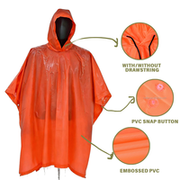 Poncho de pluie réutilisable en PVC pour adultes, imperméable pour promotion, couleur OEM, logo personnalisé, équipement de pluie pour hommes et femmes