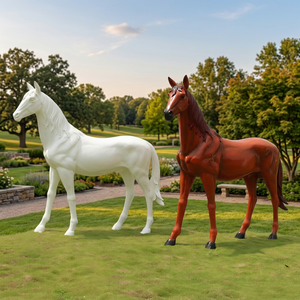 BSA Handmade Resin Eco-friendly Painted Animal Model <b>Small</b> Realistic White Horse Sculpture Outdoor Scenic <b>Garden</b> Decoration - Product Image 3