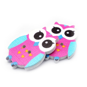 Owl Thiết Kế May Bằng Gỗ Nút Thời Trang Mô Hình Vuông Cho Túi Xách Giày Quần Áo Áo Khoác Mẫu Miễn Phí In Trang Trí Gỗ - Product Image 1