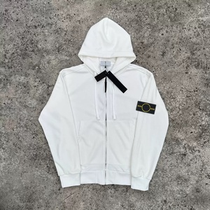 EU Luxury Sporty Casual Fashion 100% Cotton Stone Vintage Grey Windproof Island Hooded <b>Jacket</b> For Men - Product Image 3