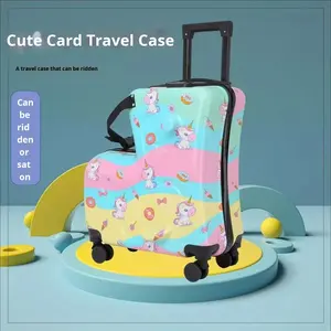 Koper Spinner anti air, koper kartun anak-anak dengan kunci ritsleting, bahan PC kapasitas besar, pegangan lembut dan tali untuk perjalanan - Product Image 2