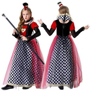 Robe de princesse reine rouge luxueuse pour filles Costume d'Halloween <span class=keywords><strong>Cosplay</strong></span> pour la performance de la journée des enfants - Product Image 5