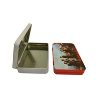 Petites boîtes en fer blanc à charnière, blanc, rectangle pour gomme à mâcher, de qualité alimentaire, mini boîte en fer blanc avec couvercle rabattable