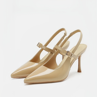 Collection Été 2025 – Sandales Baotou Bordeaux 811-9 pour Femme, Sexy, à Talon Aiguille, Bout Pointu et Design Creux à l'Arrière, Style Français