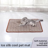 Tapis rafraîchissant de luxe pour animaux de compagnie, en soie glacée respirante, pour l'été, lit pour chien et chat, lavable à l'eau, pour voyage et usage intérieur, fournitures pour animaux de compagnie