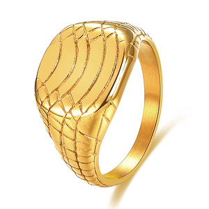 Stainless Steel <b>Ring</b> 13MM Snakeskin Pattern Oval Geometric Shape Women's Fashion Jewelry Gift - Product Image 5
