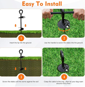 <span class=keywords><strong>Ancrage</strong></span> au <span class=keywords><strong>sol</strong></span> en acier <span class=keywords><strong>à</strong></span> pointes pour chien, pivotant, résistance <span class=keywords><strong>à</strong></span> la cisaillement de 5000 lb, amovible pour auvent, abri, abri solaire, marquise - Product Image 5