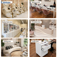 Chaise de pédicure électrique réglable professionnelle pour salon de manucure avec bol à pédicure en verre