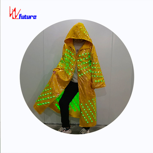 Modello di moda con mantello dorato a LED Costume luminoso per Performance da ballo da sala abbigliamento - Product Image 2