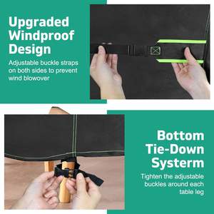 Housse de protection rectangulaire pour mobilier de patio en tissu Oxford 420D, imperméable, résistante aux UV, avec système de fixation - Product Image 1