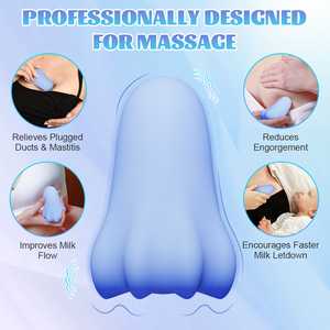 Mini masajeador de lactancia de mano resistente al agua, vibrador de pecho para aliviar el dolor, cuidado de la leche, con calefacción y 10 modos de vibración - Product Image 4