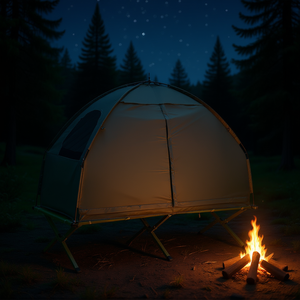 <b>All</b> <b>In</b> <b>One</b> Elevated Tent With Air Mattress Portable Folding Camping Cot For Adults <b>Waterproof</b> Outdoor Sleeping Solution - Product Image 2