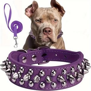 Hot Sale Luxus Anti-Bite Hunde halsband Weiche PU-Leder nieten Modernes Punk Bullet Design Kleine mittelgroße Match Dogs Komfortabel - Product Image 2