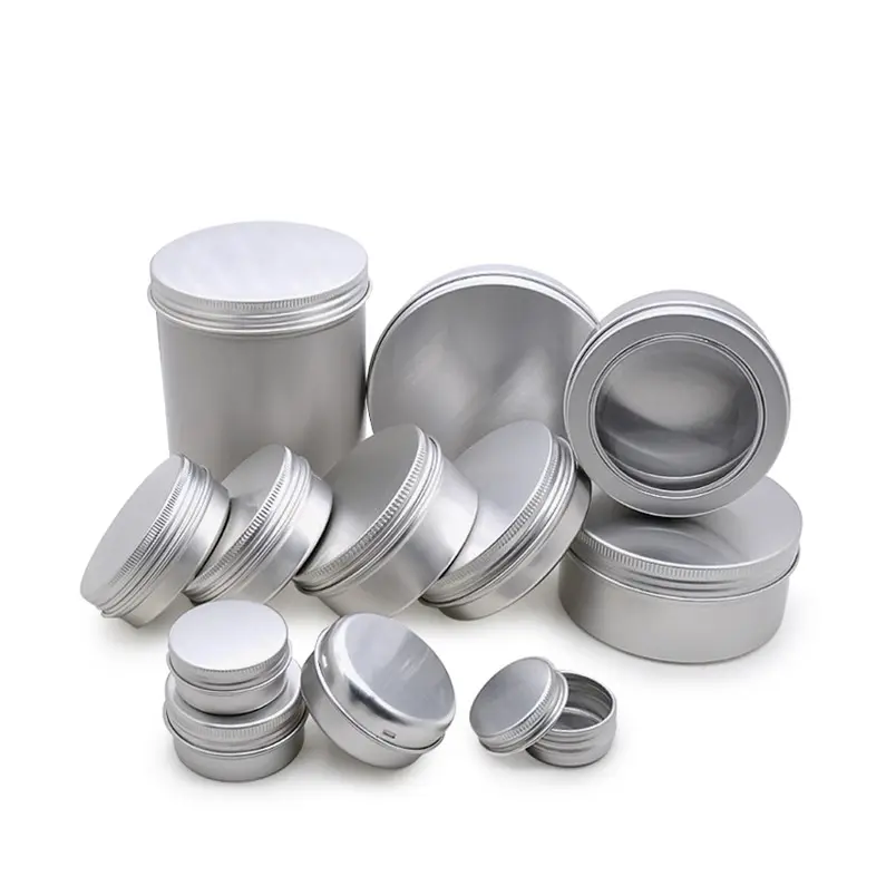 Récipient de bougie en aluminium vide bougie pot en aluminium avec étiquette boîte à bougie en aluminium sans soudure 4oz 8oz 12oz 16oz