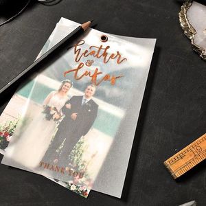 Invitations de <span class=keywords><strong>mariage</strong></span> en couches vélin et enregistrer les dates avec photo - Product Image 6