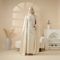 Abaya Cape de Luxe Exclusif Ornée à la Main, Style Modeste, Robe Musulmane pour Femme de Dubaï, Grande Taille, 116 $