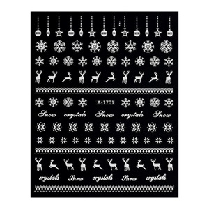 Pegatinas 3D para Uñas con Diseño de Copos de Nieve Navideños, Calcomanías Adhesivas Plateadas con Diseño de Alces para Decoración de Manicura Invernal - Product Image 6
