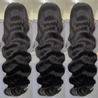 Perruque brésilienne en gros, perruques de cheveux humains ondulés, densité 180% 250%, perruque brésilienne vierge sans colle avec dentelle transparente