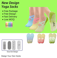 Yoga Studio Chaussettes Personnalisées LOGO Exclusif Broderie Antidérapant Silicone Groupe Classe Étudiants Chaussettes De Yoga Personnalisées