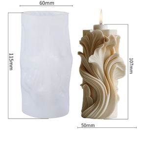 Stampo in <span class=keywords><strong>Silicone</strong></span> 3D per <span class=keywords><strong>Candele</strong></span> a Forma di Colonna Floreale, Stampo per <span class=keywords><strong>Candele</strong></span> Aromaterapiche con Fiori in Rilievo per Decorazioni Fatte a Mano - Product Image 3