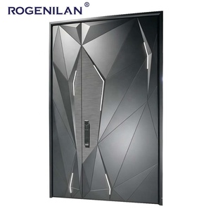 Puerta de Entrada Doble de Aluminio con Cerradura Multipunto y Diseño 3D Anti-robo Personalizado de Fábrica Rogenilan - Product Image 1