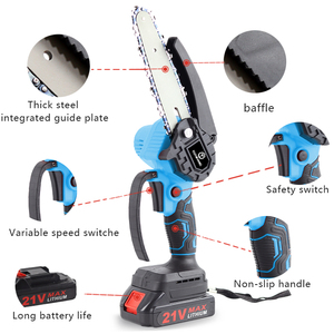 Scie à chaîne à batterie lithium F FDLJ, deux batteries, 6 pouces, mini-tronçonneuse pour la coupe du bois et l'élagage des arbres - Product Image 1