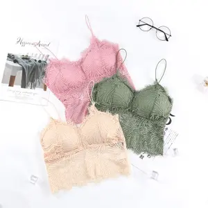 Almohadillas de flores de encaje de alta calidad para mujer, Bralettes extraíbles, sujetador acolchado deportivo sin costuras para niñas - Product Image 2