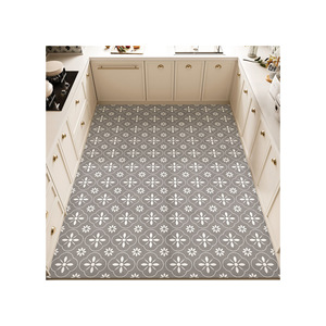 Kitchen Floor Mat PVC Rectangle Floral Pattern Waterproof Non Slip Easy To Clean Kitchen Mat - Product Image 5