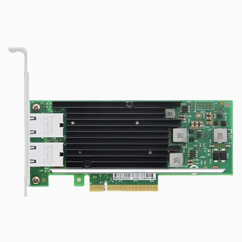 Para Intel X540-T2 original, placa Ethernet de 10 Gb com porta elétrica dupla, PCIE porta dupla de 10 Gb para desktop