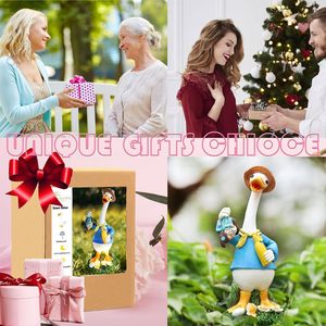 Vườn ngỗng tượng ngoài trời vui say Gnome bởi ngỗng với năng lượng mặt trời chai Món quà lý tưởng cho phụ nữ ngoài trời trang trí nội thất - Product Image 6