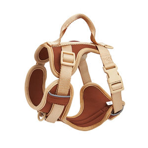 Rompi Harness anjing kucing poliester dapat diatur, rompi nyaman warna-warni gaya taktis dengan pegangan pola polos lucu - Product Image 3