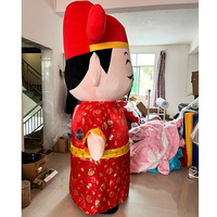 Costume de Mascotte Gonflable du Dieu de la Richesse, pour le Nouvel An Chinois, en Peluche Dorée de la Prospérité