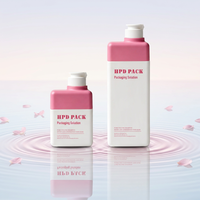 Bouteille carrée personnalisée en HDPE écologique de 200 ml et 500 ml, rechargeable, pour emballage cosmétique, flacon vide pour shampoing, lotion, crème pour le visage avec pompe