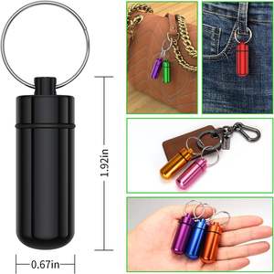 Mini porte-pilules porte-clés, étanche, portable, boîte de rangement <span class=keywords><strong>pour</strong></span> comprimés, en aluminium, <span class=keywords><strong>pour</strong></span> le camping, boîte à pilules d'urgence, capsule, flacon - Product Image 3