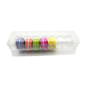 Transparent PET <strong>Blister</strong> Insert <strong>Tray</strong> for <strong>Macarons</strong> and Sushi Customizable Cake <strong>Packaging</strong> With Optional Box 7 Insert Capacity