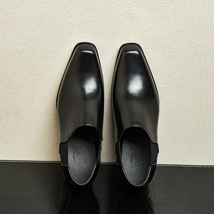 Zapatos Formales de Cuero Genuino para Hombre, Diseño Original de Alta Gama, Punta Cuadrada, Tacón Alto, Aumentan la Estatura - Product Image 2