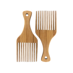 Peigne à cheveux professionnel en bois de bambou C7795 - Product Image 1